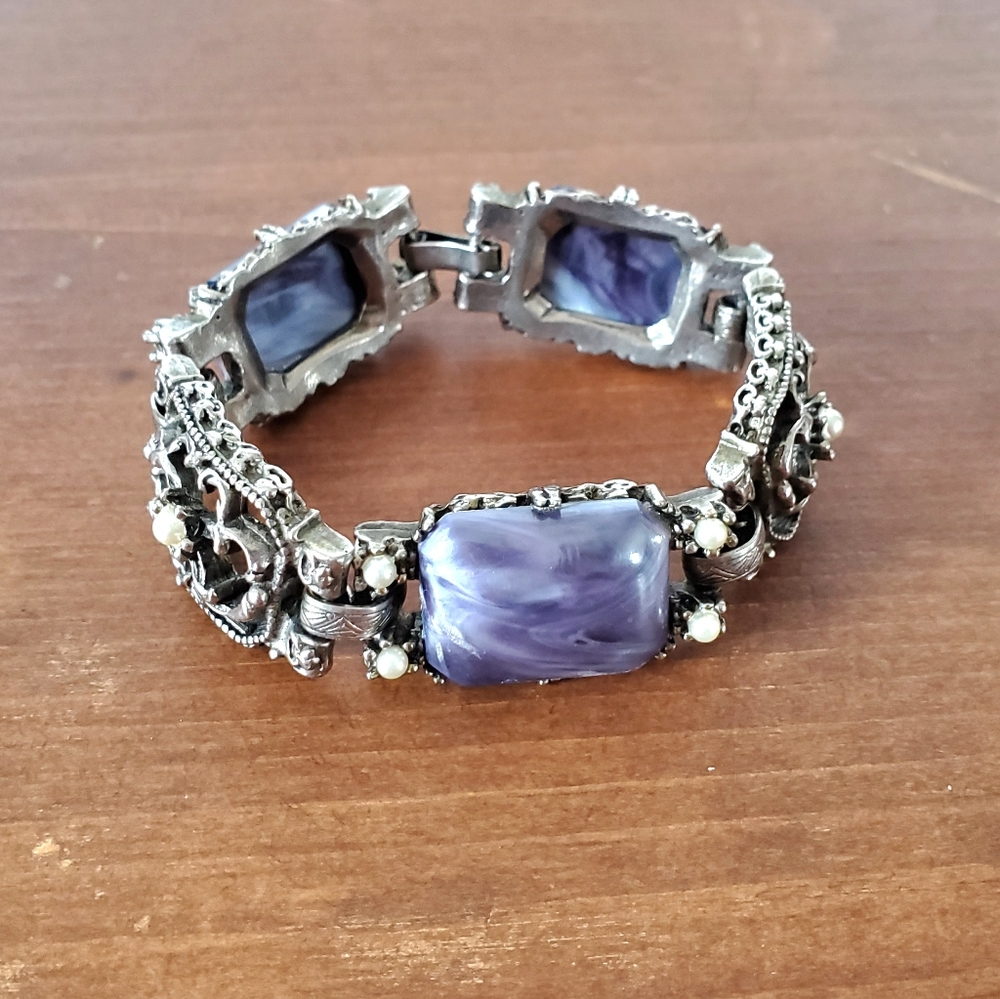Antique Purple Marble Bracelet